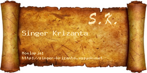 Singer Krizanta névjegykártya